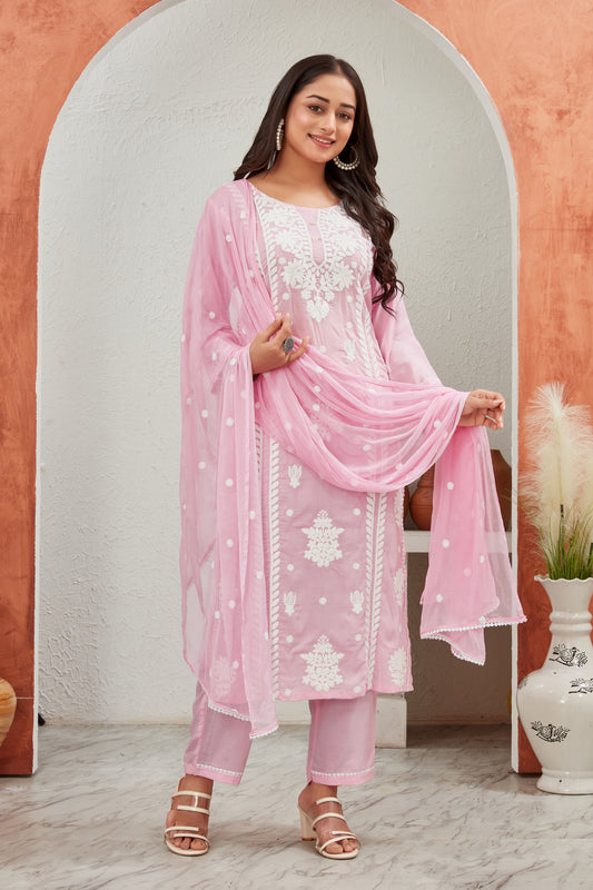 VISCOSE MODAL MUSLINE KURTI SET (9707-A)