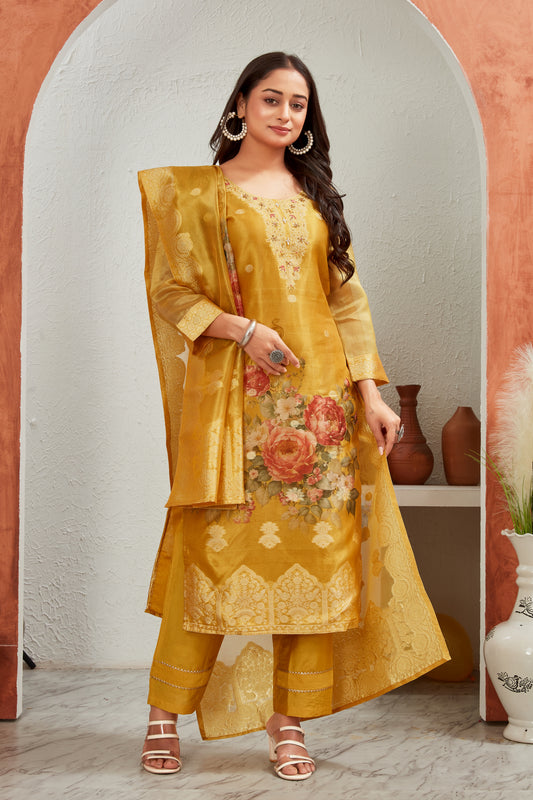 SHIMMER JACQUARD KURTI SET (1508-B)