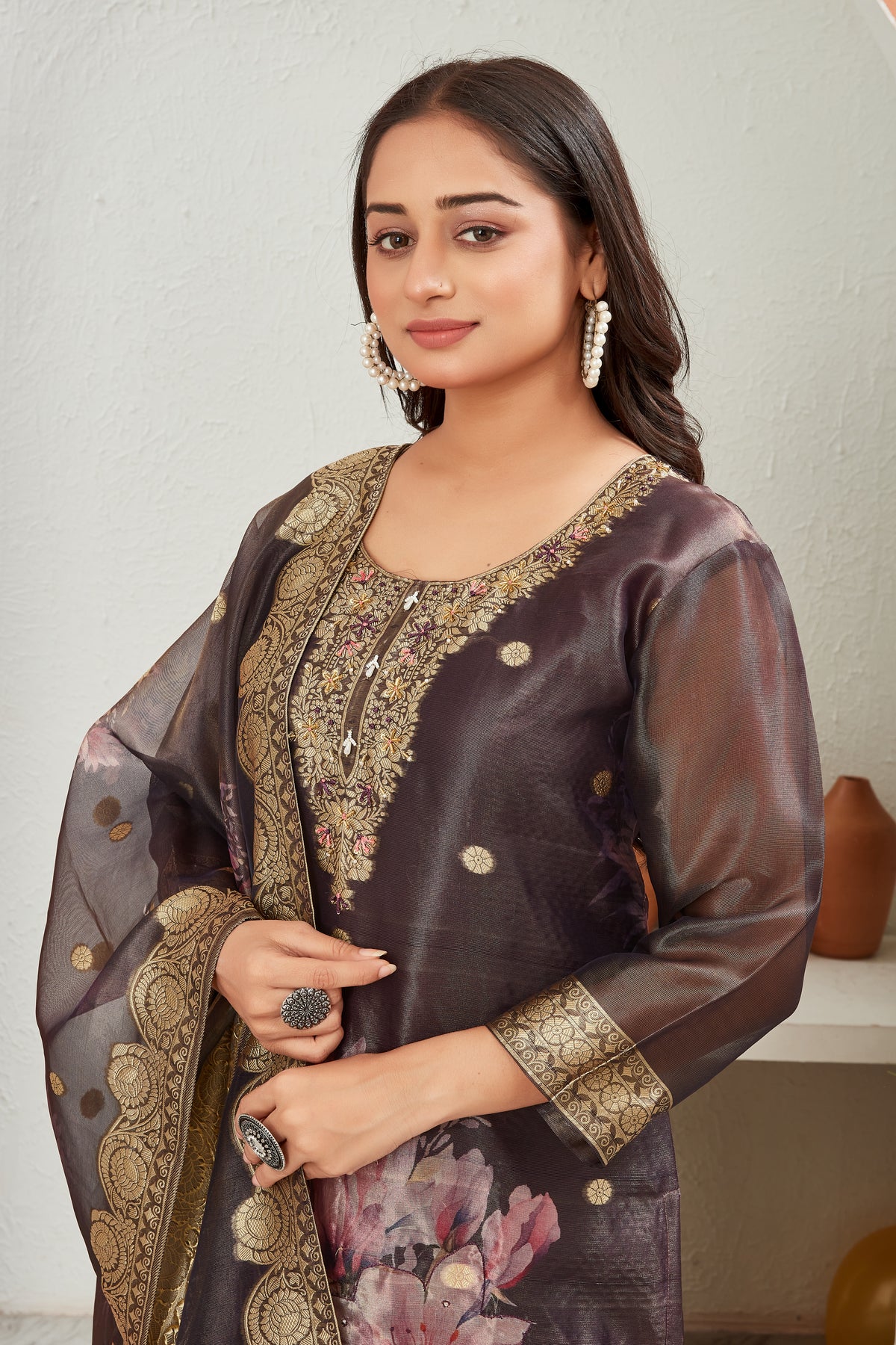 SHIMMER JACQUARD KURTI SET (1508-B)