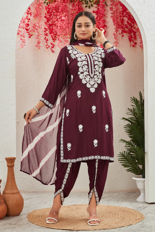 VISCOSE MODAL MUSLINE KURTI SET (9907)