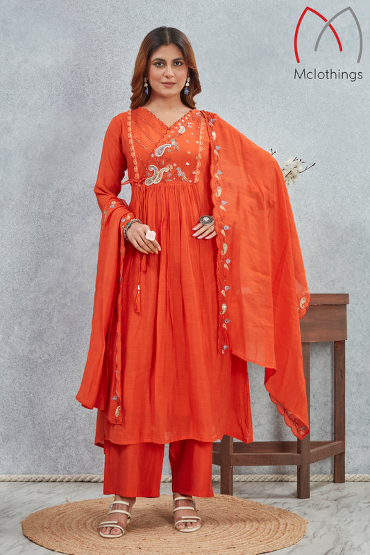 MULL CHANDERI KURTI SET (2854)