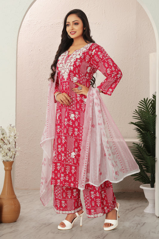 VISCOSE MUSLINE MODAL PRINT KURTI SET (5207)