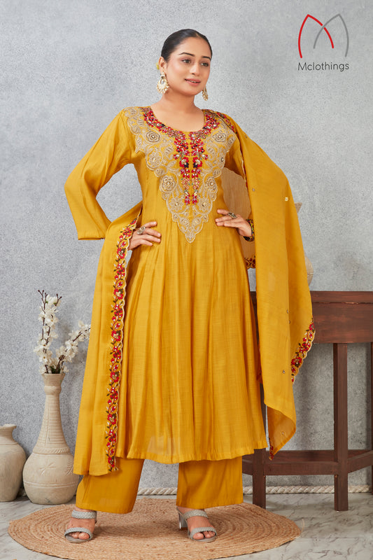 MULL CHANDERI KURTI SET (2930)