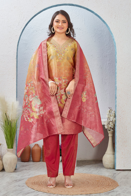 SHIMMER JACQUARD KURTI SET (2890)