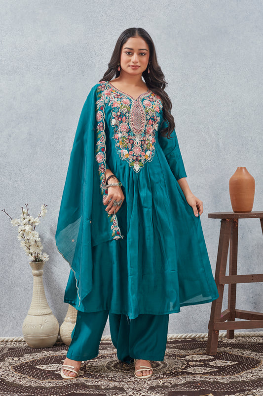 MULL CHANDERI KURTI SET(2921-A)