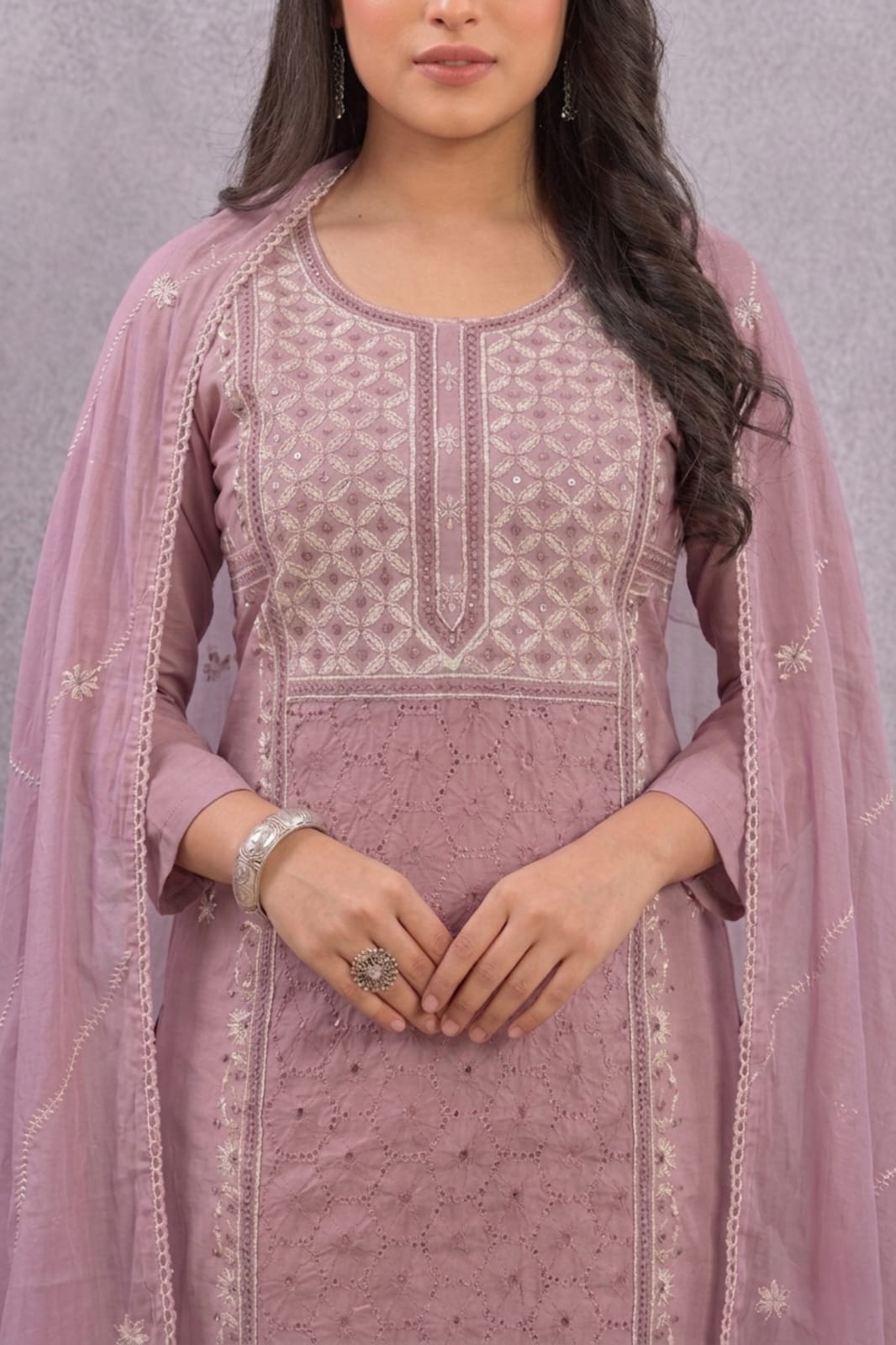 DABBU COTTON WITH SHIFFLE KURTI SET (3005)