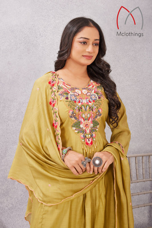 MULL CHANDERI KURTI SET (2932)