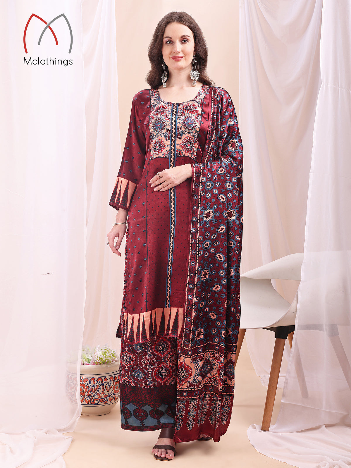 AJRAK PRINT KURTI SET (2647)
