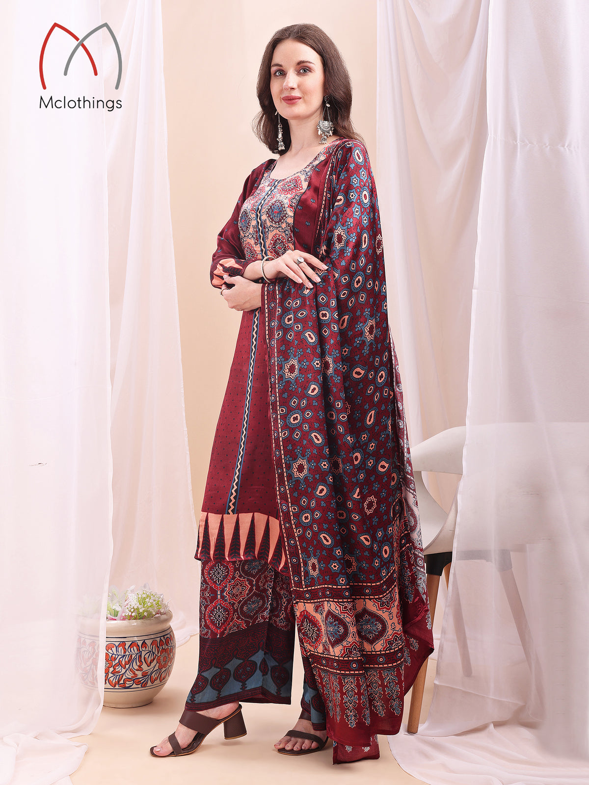 AJRAK PRINT KURTI SET (2647)