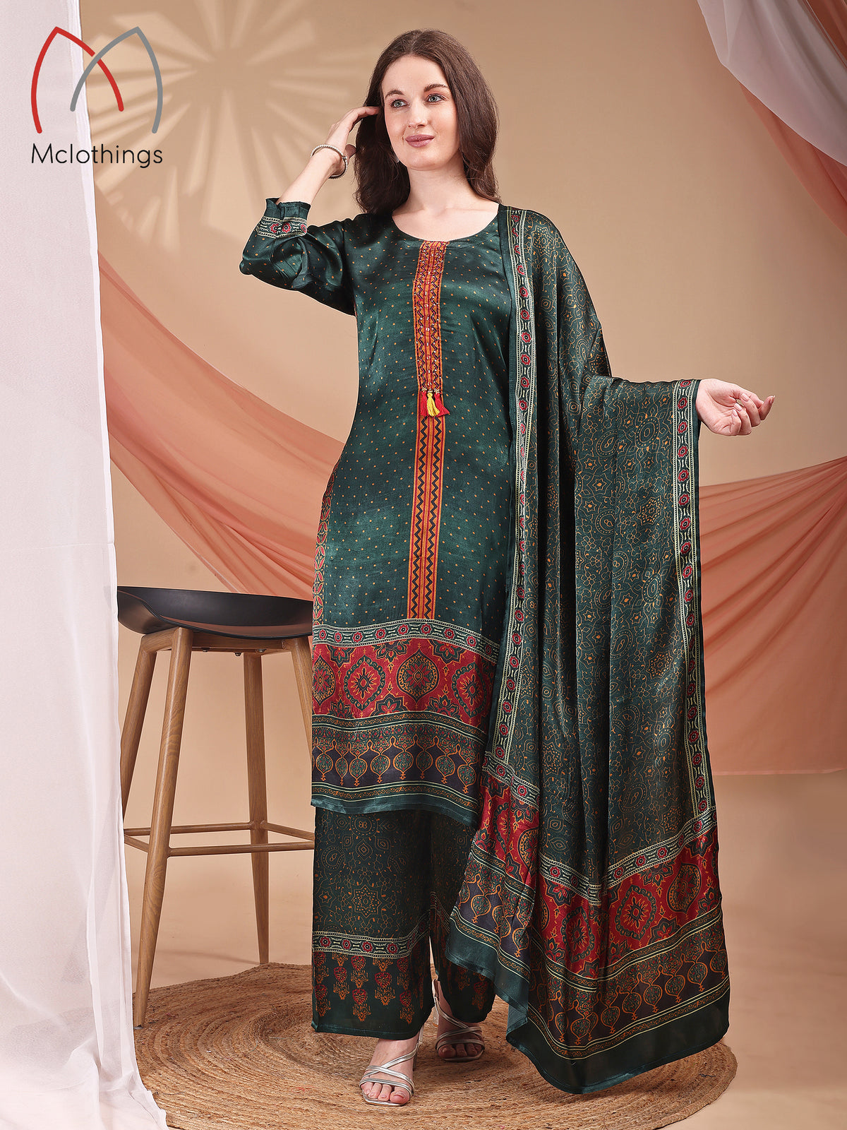 AJRAK PRINT KURTI SET (2879)