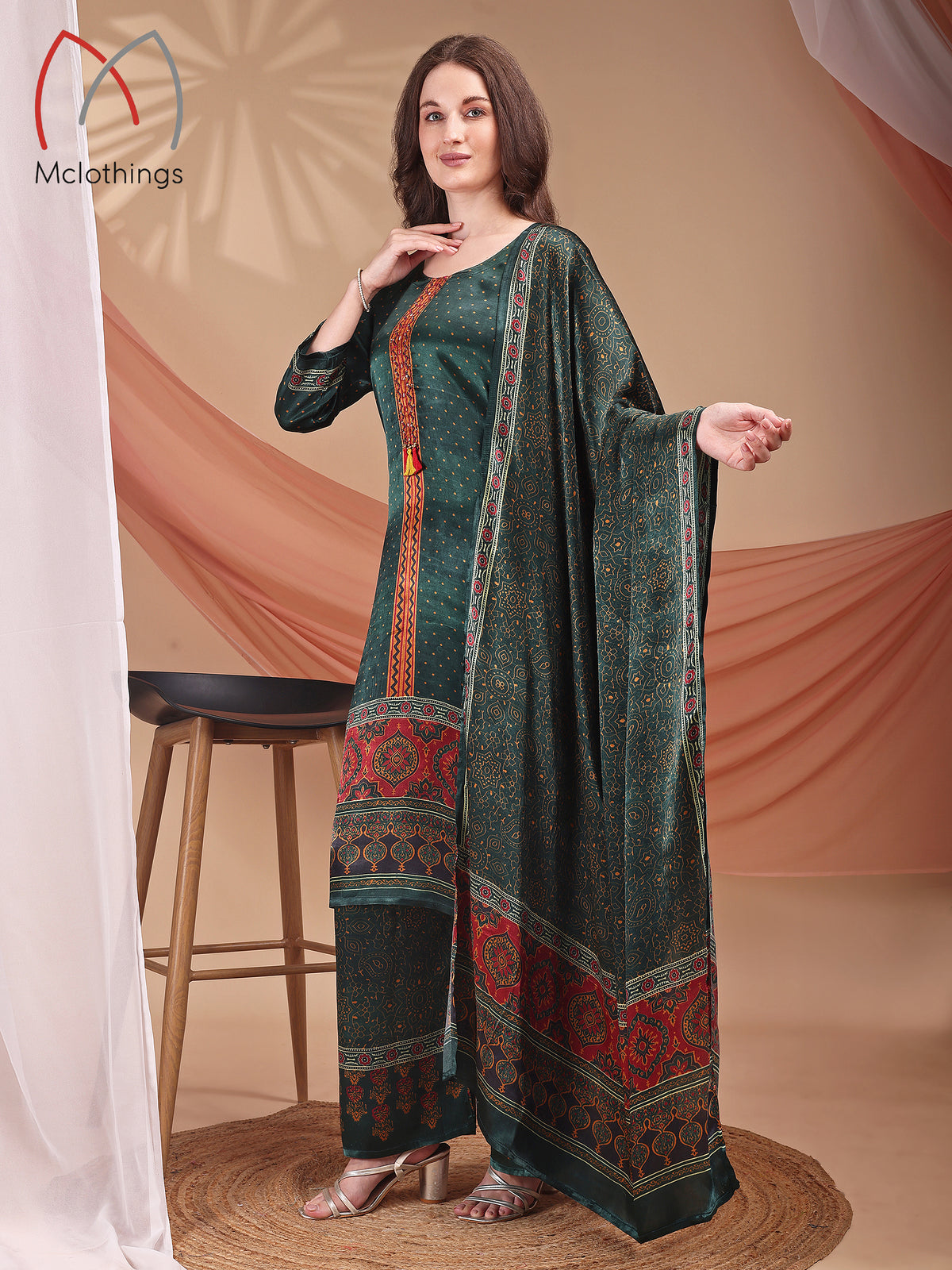 AJRAK PRINT KURTI SET (2879)