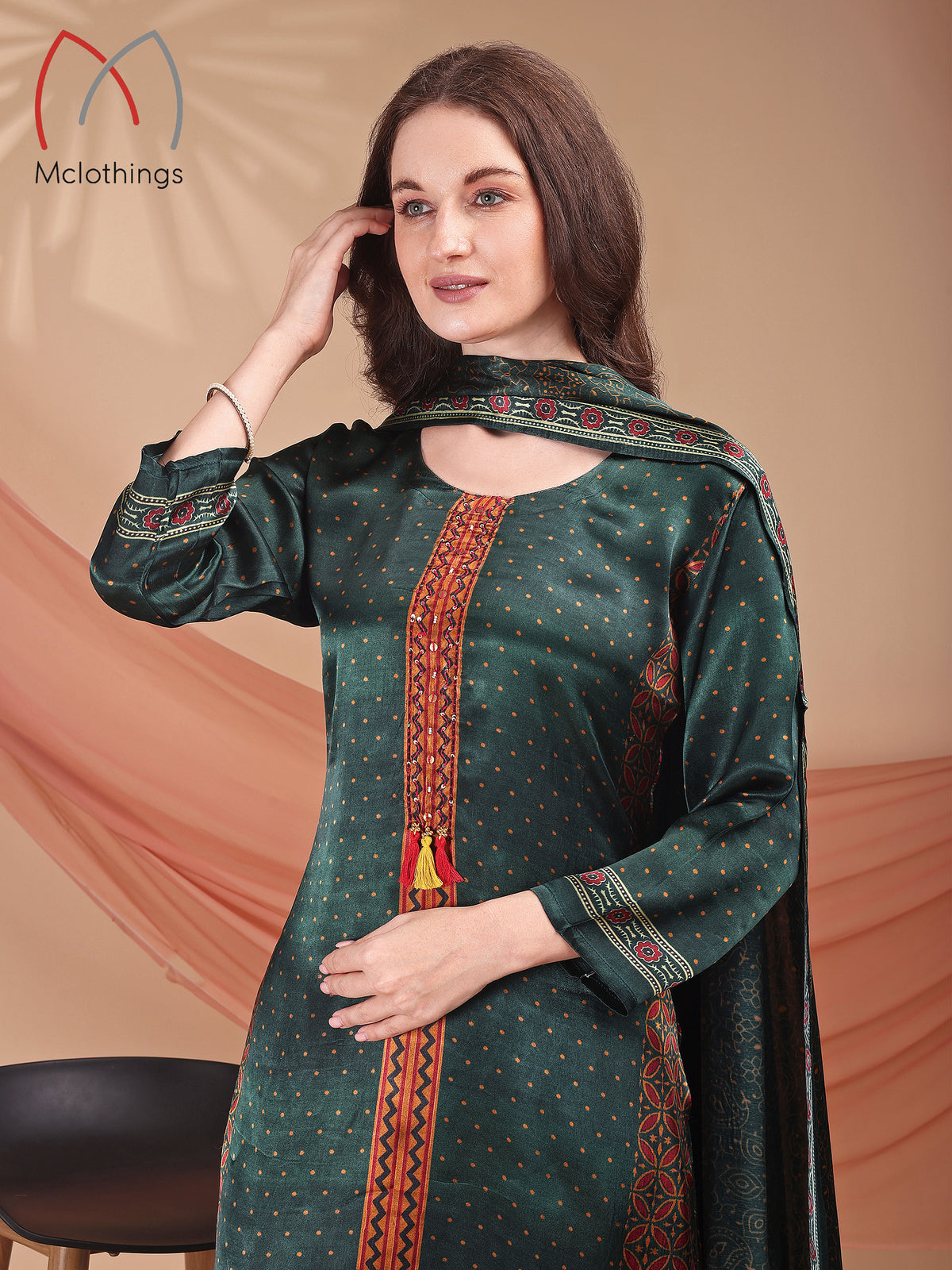 AJRAK PRINT KURTI SET (2879)