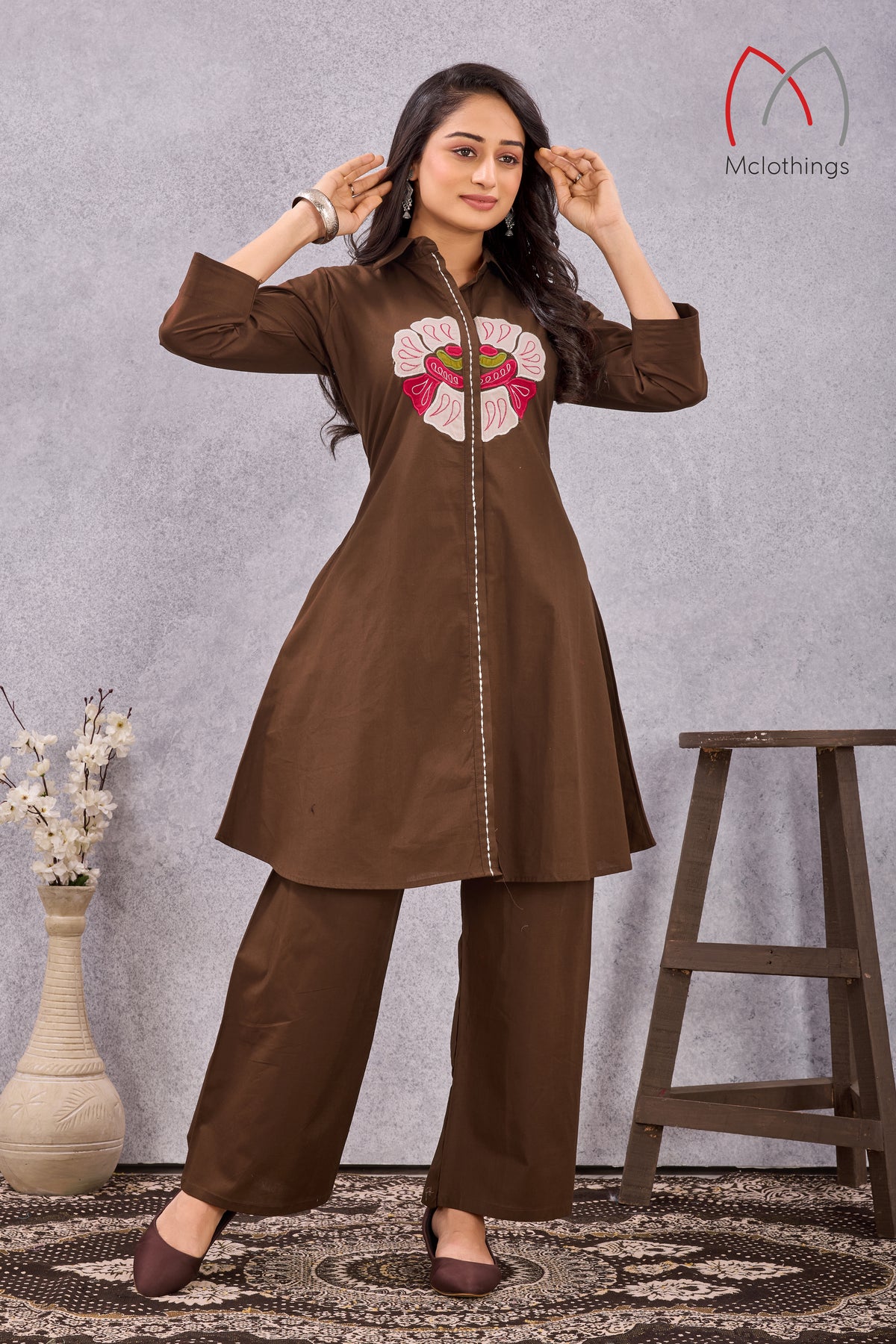SOFT DABBU COTTON CO-ORD SET (3011)