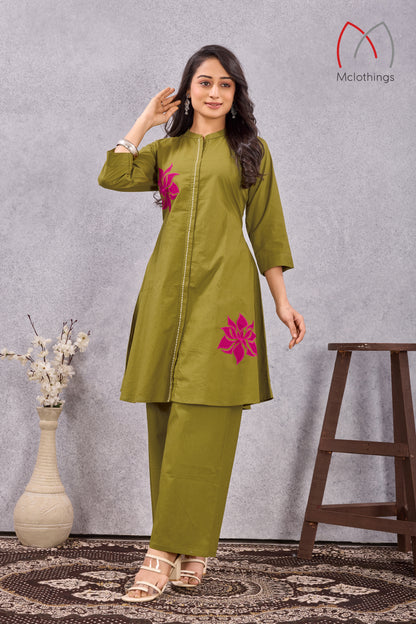 SOFT DABBU COTTON CO-ORD SET (3014)