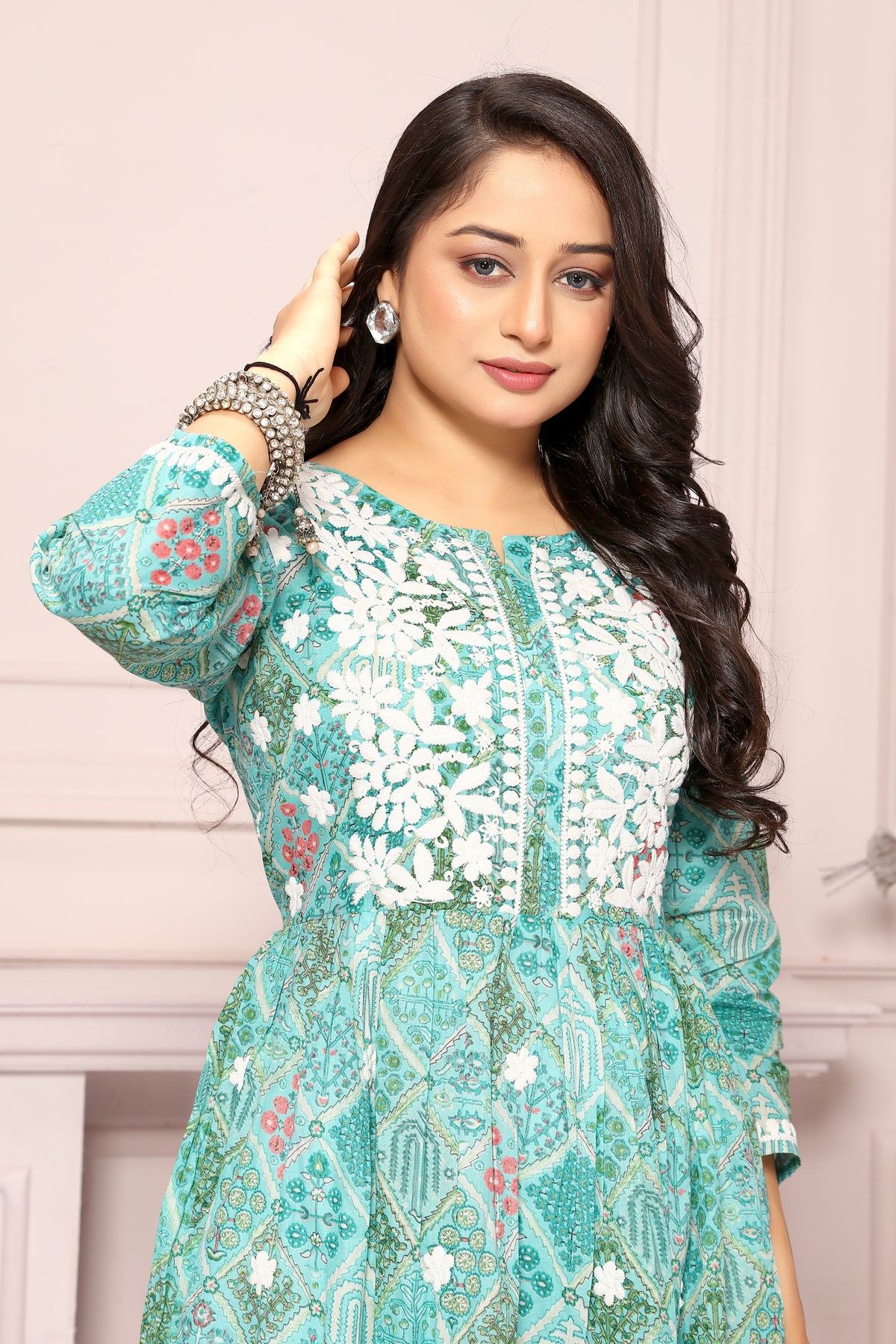 COTTON LUCKNAWI GOWN (5307)