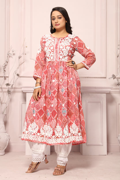 COTTON LUCKNAWI GOWN (5307)