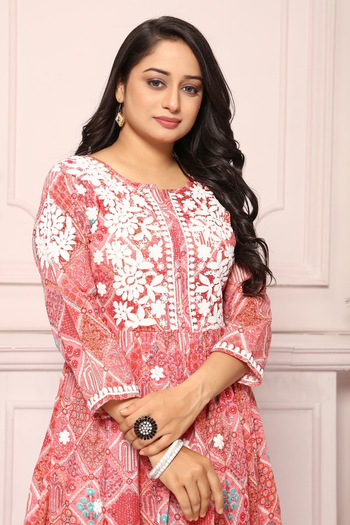 COTTON LUCKNAWI GOWN (5307)