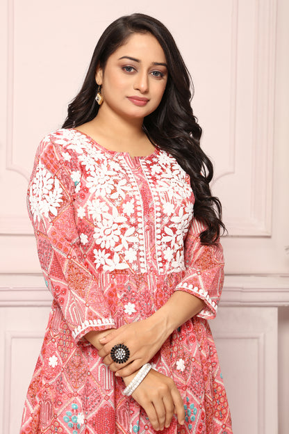 COTTON LUCKNAWI GOWN (5307)