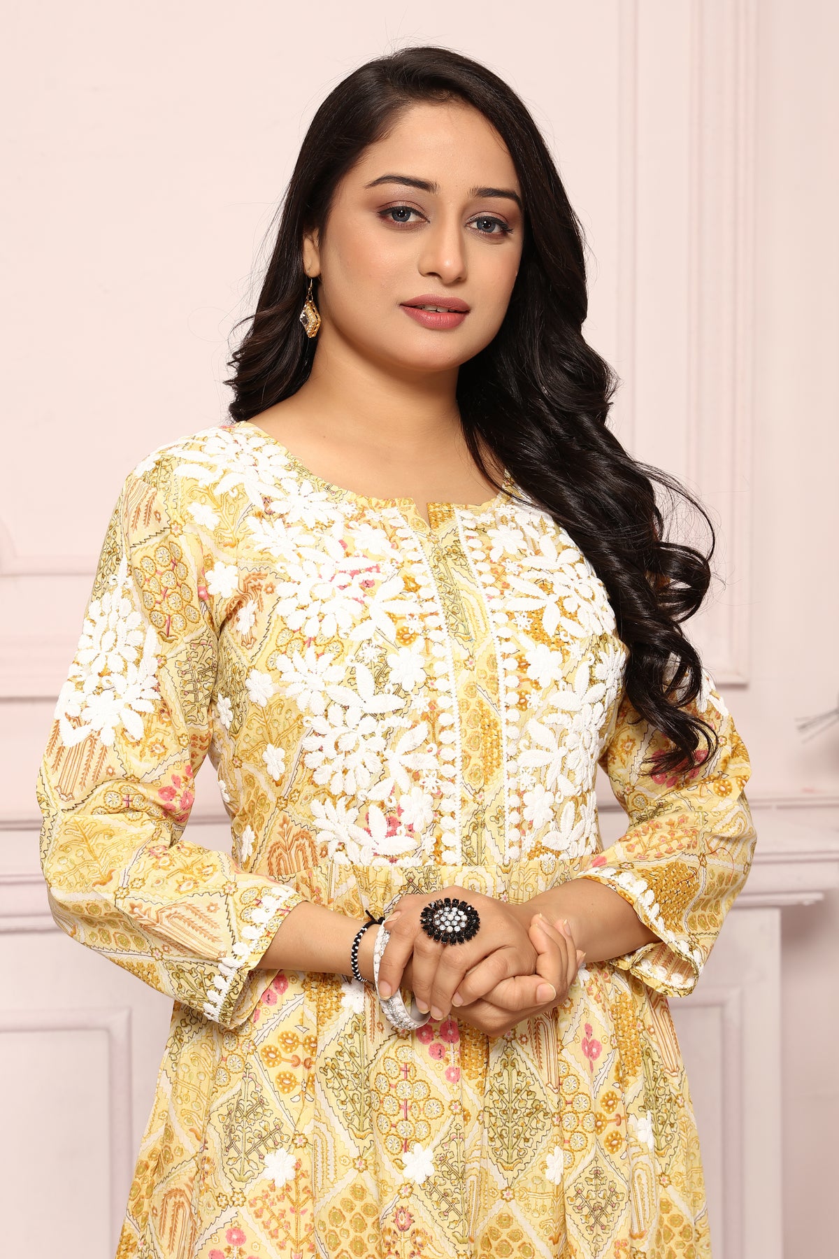 COTTON LUCKNAWI GOWN (5307)