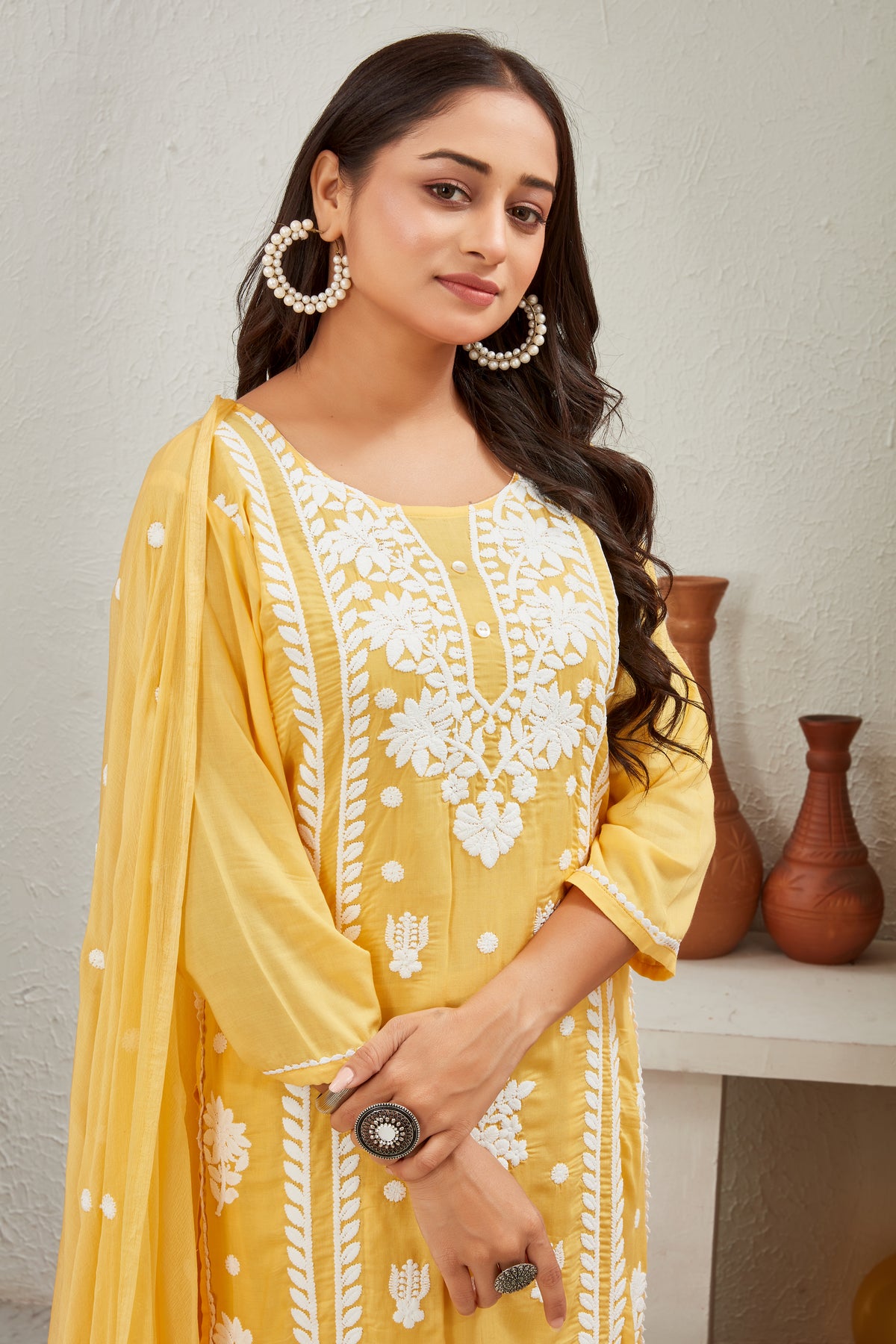 VISCOSE MODAL MUSLINE KURTI SET (9707-A)