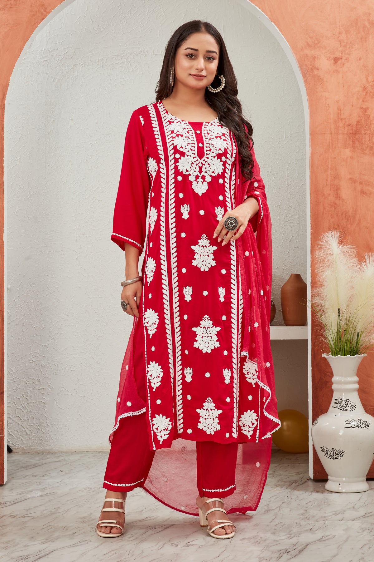 VISCOSE MODAL MUSLINE KURTI SET (9707-A)