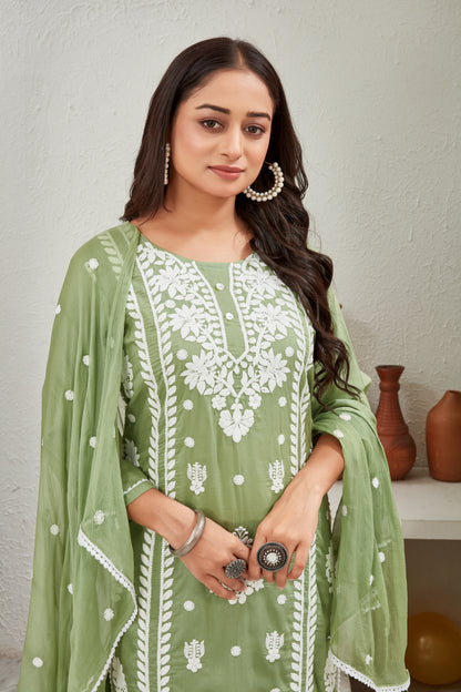 VISCOSE MODAL MUSLINE KURTI SET (9707-B)