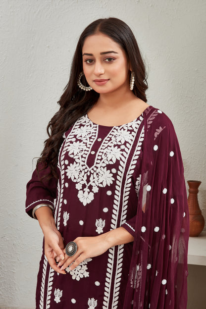 VISCOSE MODAL MUSLINE KURTI SET (9707-B)