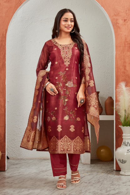 SHIMMER JACQUARD KURTI SET (1508-A)