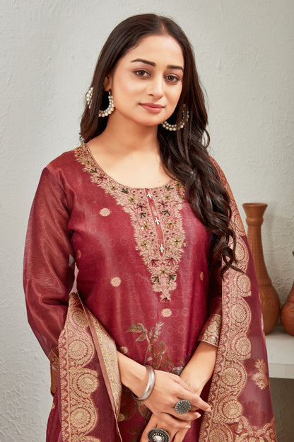 SHIMMER JACQUARD KURTI SET (1508-A)