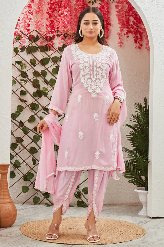 VISCOSE MODAL MUSLINE KURTI SET (9907)