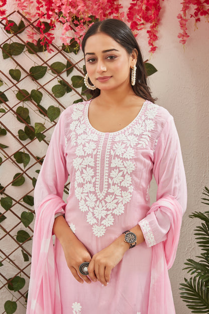 VISCOSE MODAL MUSLINE KURTI SET (9907)