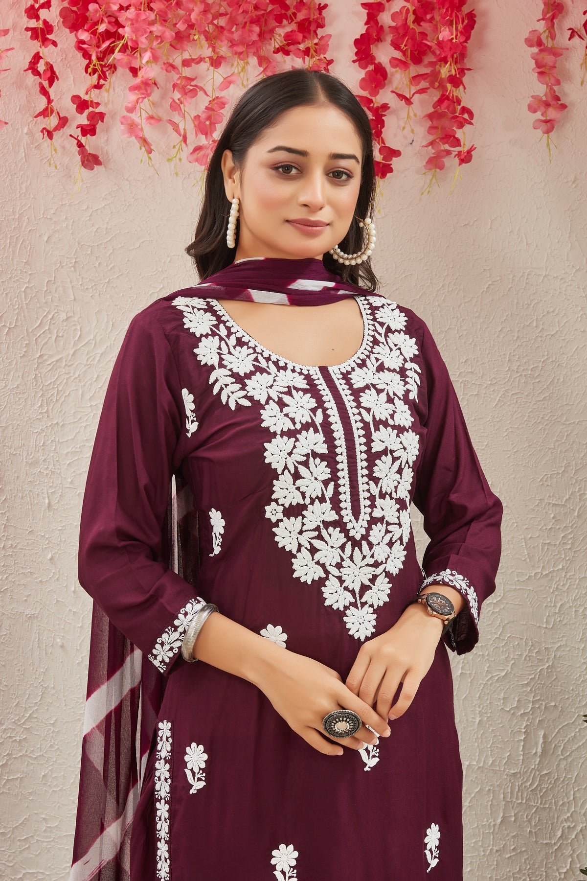 VISCOSE MODAL MUSLINE KURTI SET (9907)