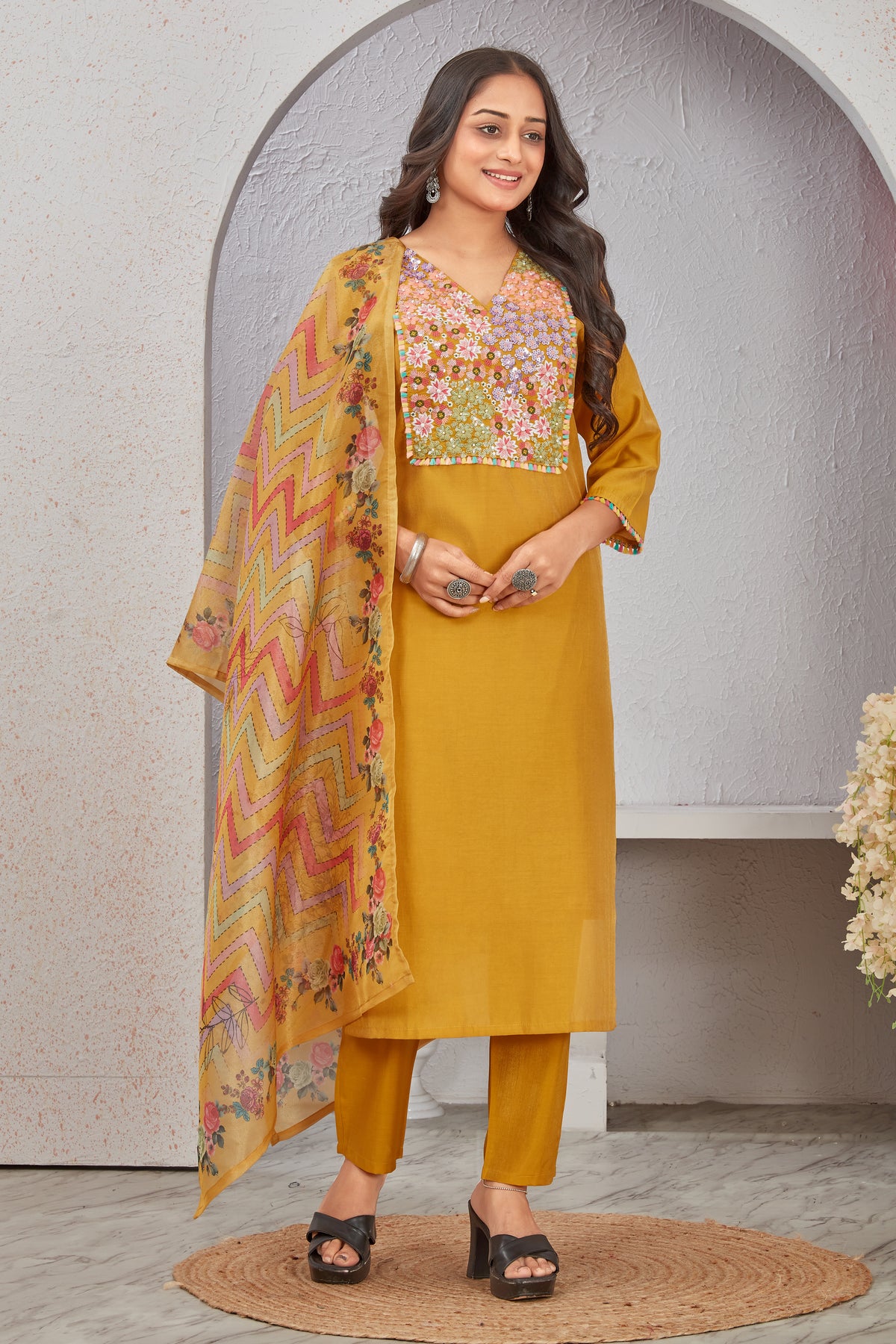 ROMAN SHIMMER KURTI SET (2267)