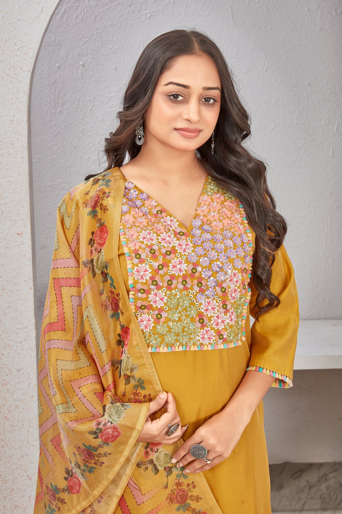 ROMAN SHIMMER KURTI SET (2267)