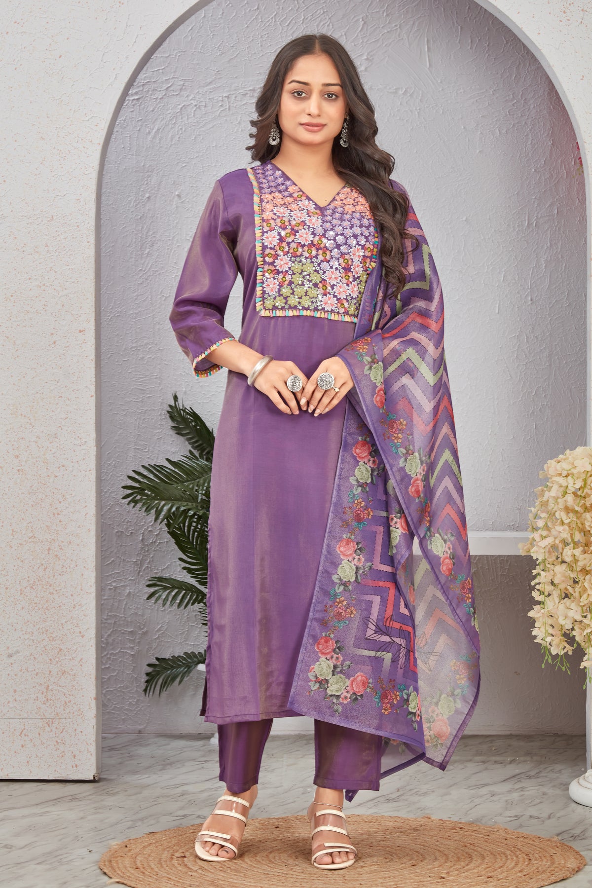 ROMAN SHIMMER KURTI SET (2267)
