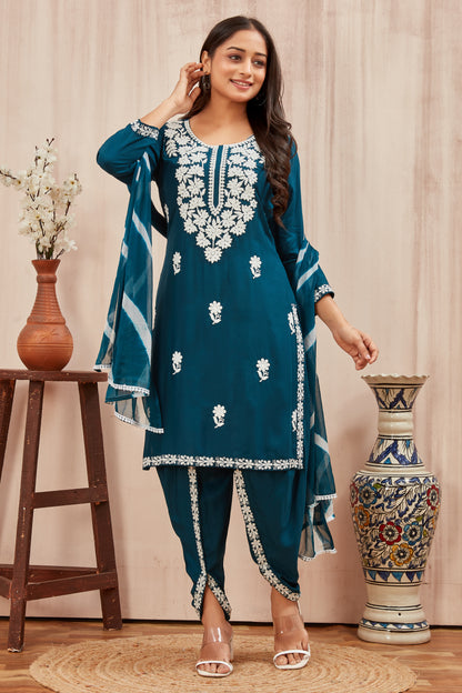 VISCOSE MODAL MUSLINE KURTI SET (9907)