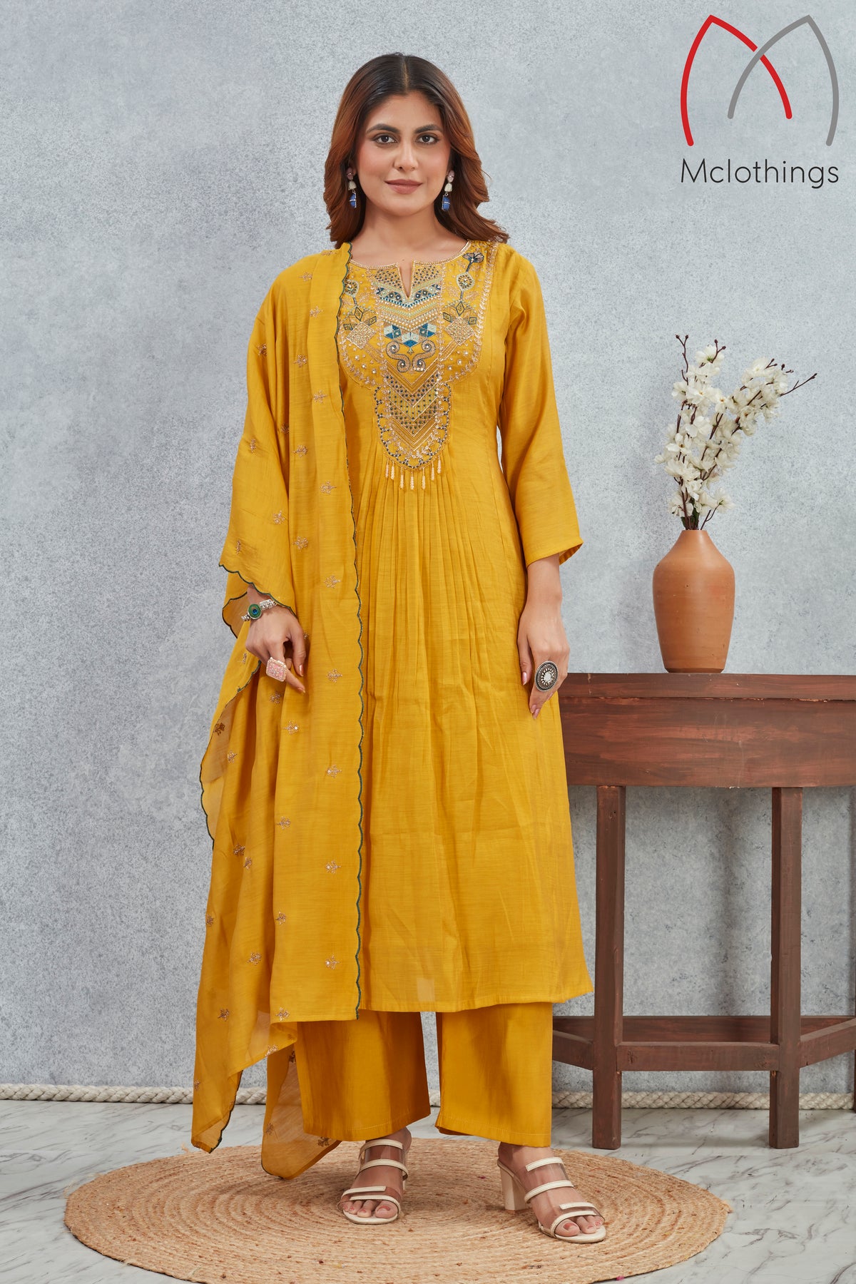 MULL CHANDRI KURTI SET (2868)