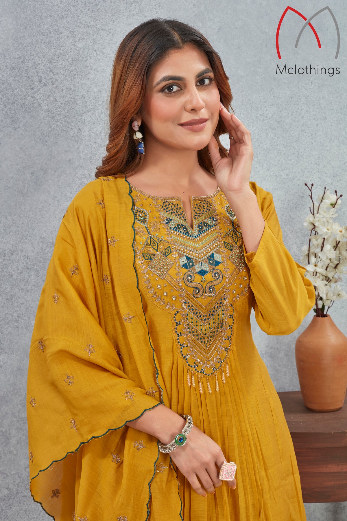 MULL CHANDRI KURTI SET (2868)