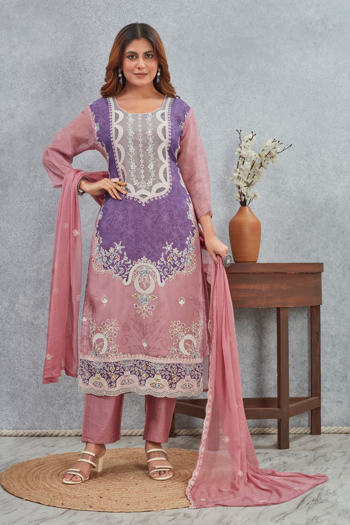 Viscose Soft Organza Kurta Set