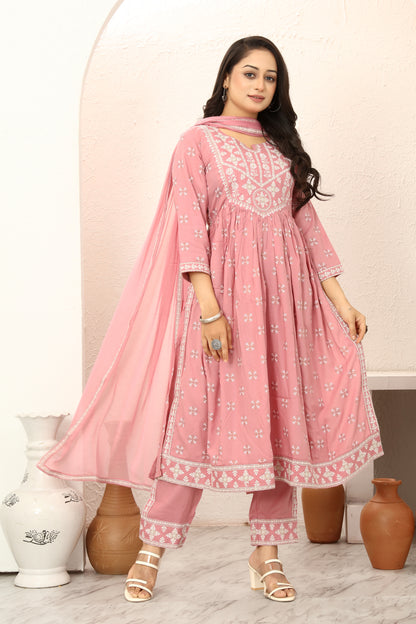 REYON PRINT KURTI SET (5078)