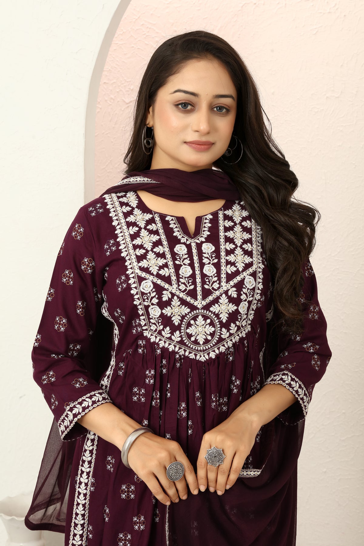 RAYON PRINT KURTI SET (5078-B)