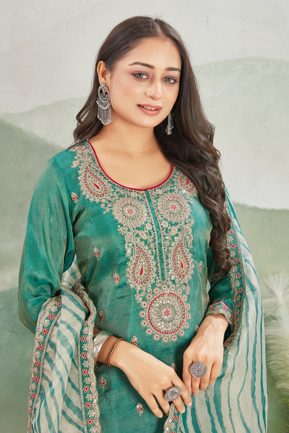 Viscose Shimmer Kurta Palaazo Set (2218)