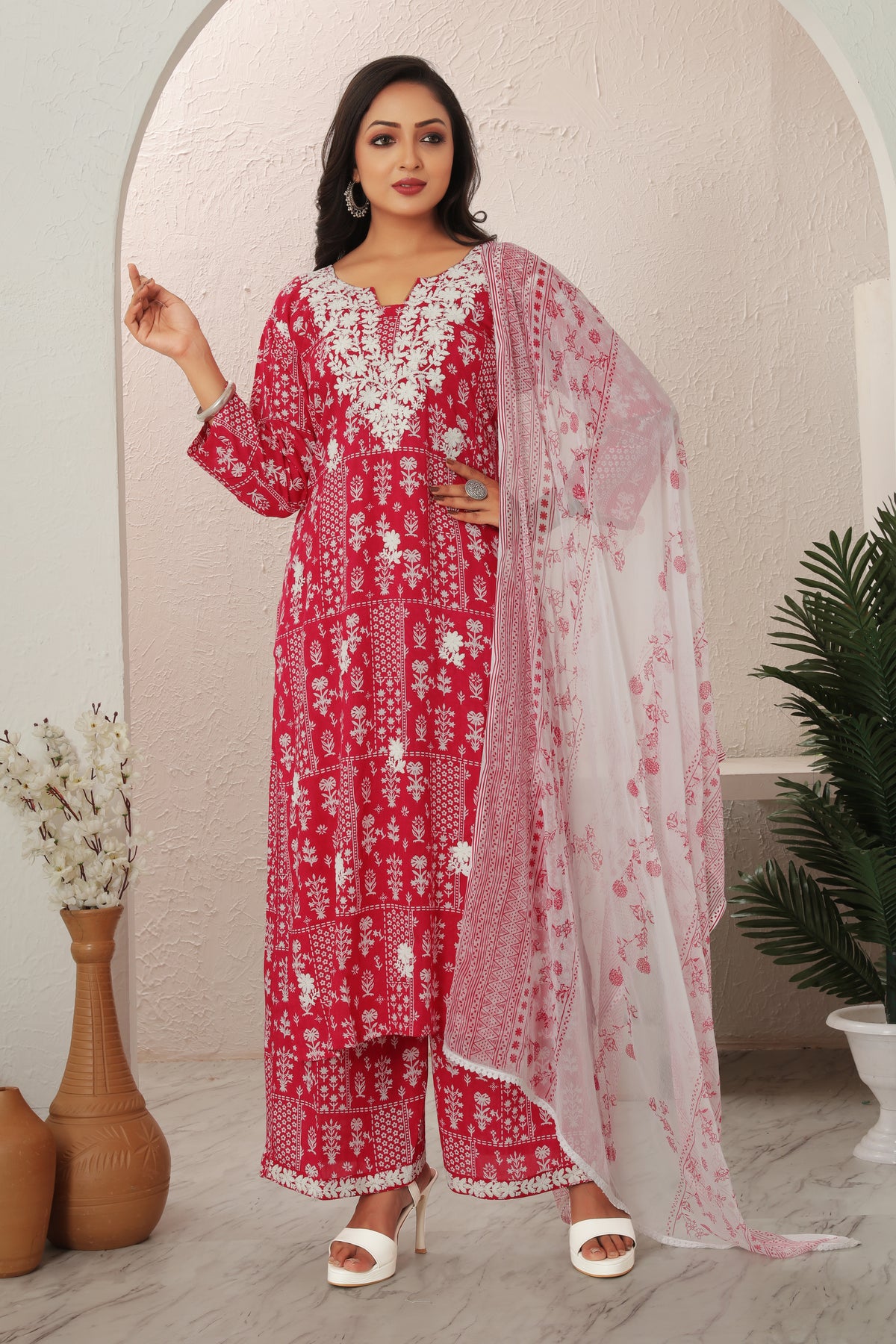 VISCOSE MUSLINE MODAL PRINT KURTI SET (5207)