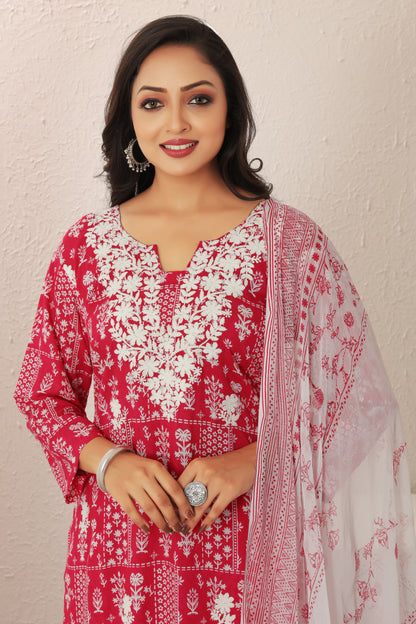VISCOSE MUSLINE MODAL PRINT KURTI SET (5207)