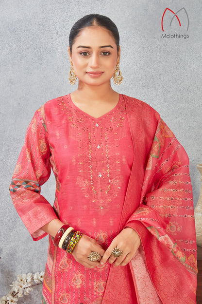 CHANDERI JACQUARD KURTI SET (2804-C-A)
