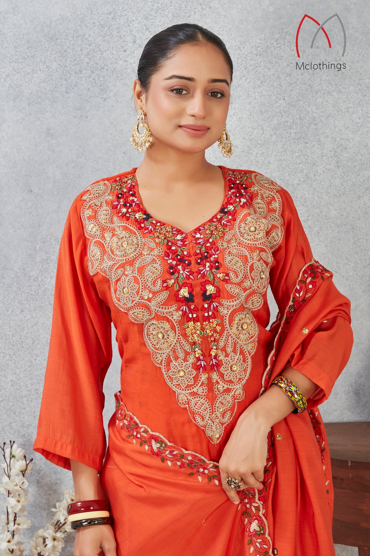 MULL CHANDERI KURTI SET (2930)