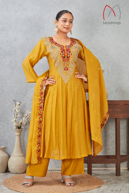 MULL CHANDERI KURTI SET (2930)