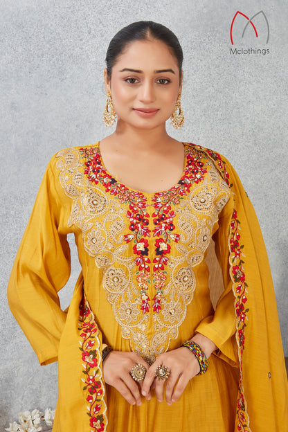 MULL CHANDERI KURTI SET (2930)