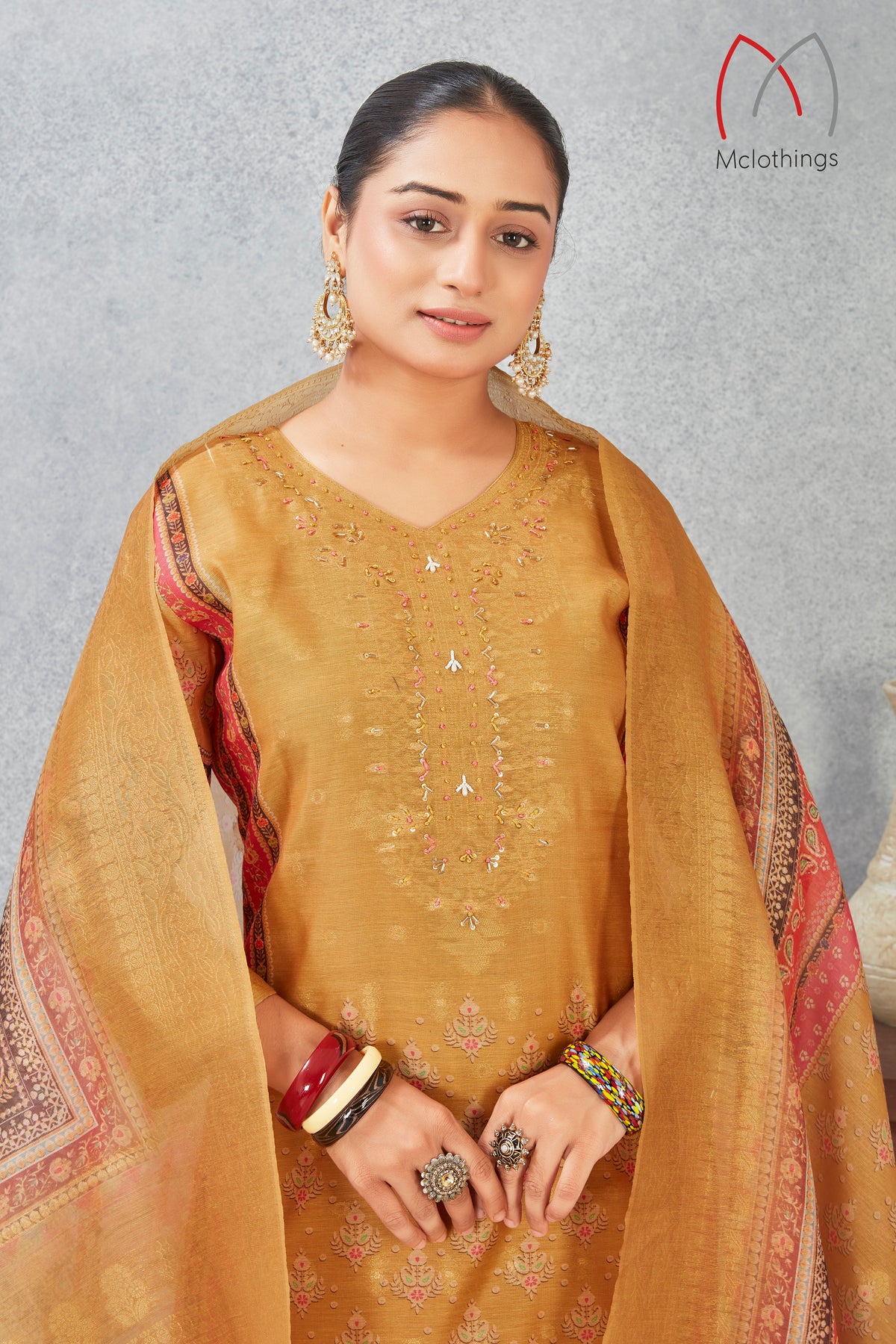 CHANDERI JACQUARD KURTI SET (2804-C-A)