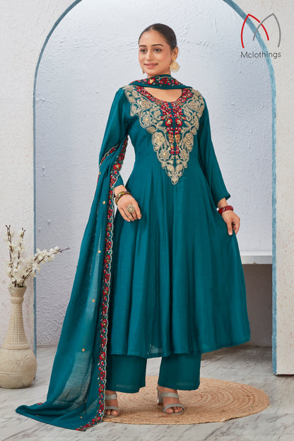 MULL CHANDERI KURTI SET (2930)
